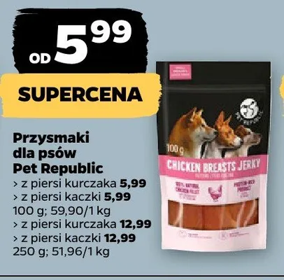 Przysmaki dla psów Pet Republic z piersi kaczki promocja w Netto