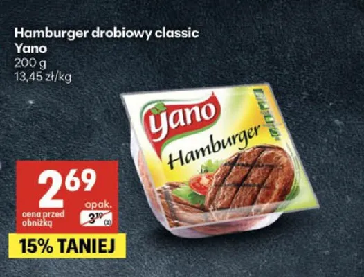 Hamburger drobiowy classic Yano promocja w Delikatesy Centrum