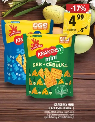 Krakersy mini (cały asortyment) promocja w Arhelan