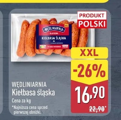Kiełbasa śląska XXL Wędliniarnia promocja w Aldi