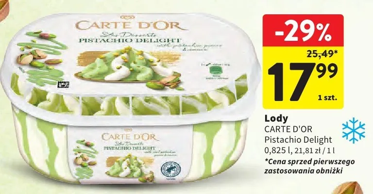 Lody Pistachio Delight promocja w Intermarche