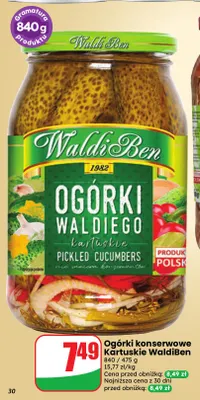 Ogórki konserwowe Kartuskie WaldiBen promocja w Dino