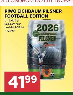 Piwo Eichbaum Pilsner Football Edition promocja w Stokrotka