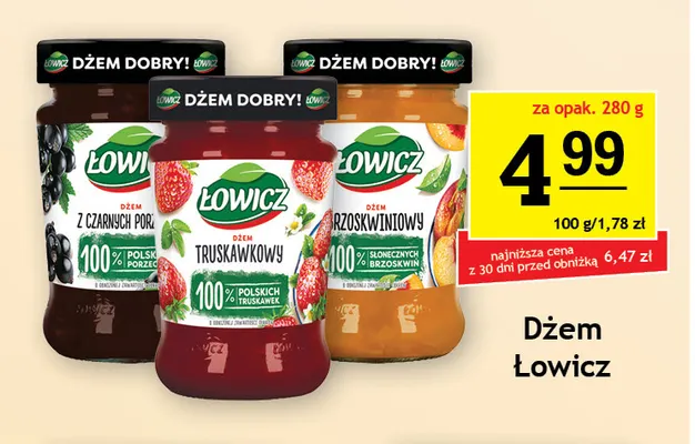 Dżem brzoskwiniowy Łowicz promocja w Gram Market