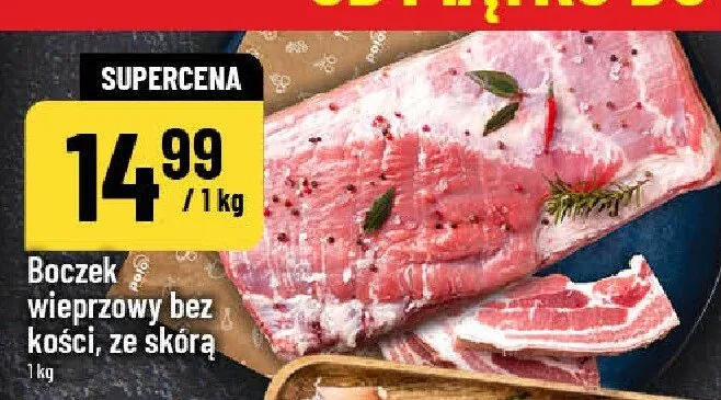 Boczek wieprzowy bez kości, ze skórą promocja w POLOmarket
