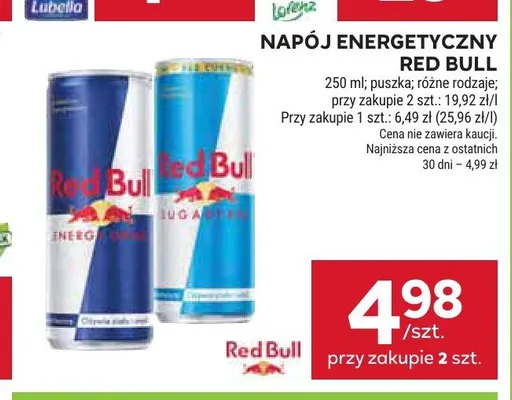 Napój energetyczny Red Bull promocja w Stokrotka