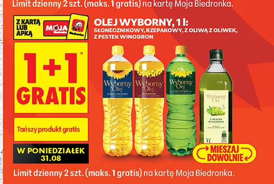 Olej z oliwą z oliwek Wyborny promocja w Biedronka
