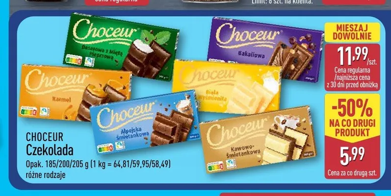 Czekolada Bakaliowa Choceur promocja w Aldi