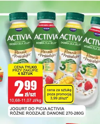 Jogurt do picia Activia Błonnik + Probiotyki borówka jagoda nasiona owsa promocja w Bingo