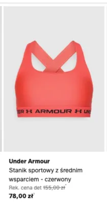 Stanik sportowy z średnim wsparciem Under Armour czerwony promocja w Lounge by Zalando