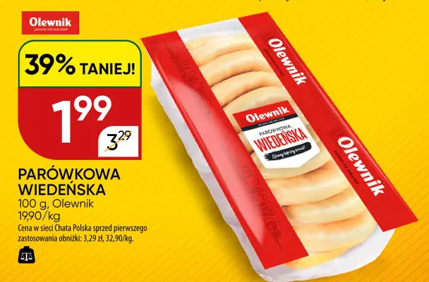 Parówkowa wiedeńska Olewnik promocja w Chata Polska