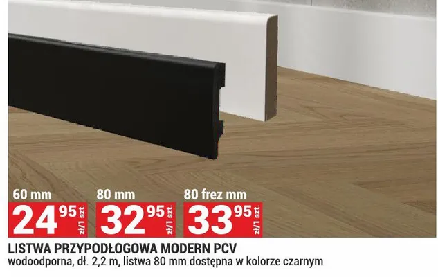 Listwa przypodłogowa Modern PCV 60 mm promocja w Merkury Market