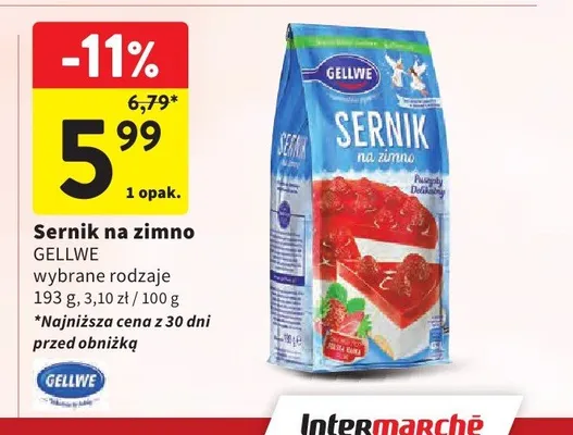 Sernik na zimno Gellwe promocja w Intermarche