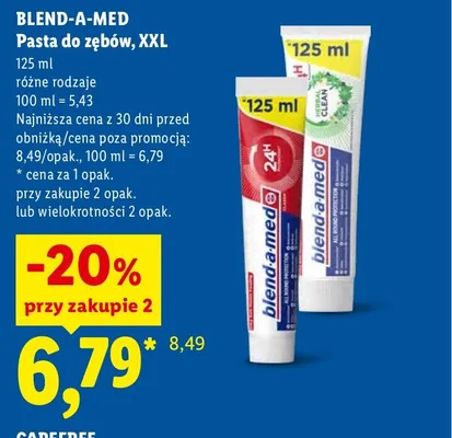 Pasta do zębów Blend-a-med Complete Protect 7 Classic promocja w Lidl