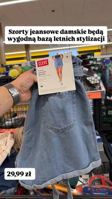 Szorty jeansowe damskie Clevé promocja w Biedronka