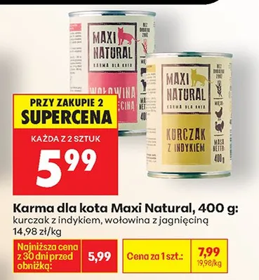 Karma dla kota kurczak z indykiem, wołowina z jagnięciną promocja w Biedronka