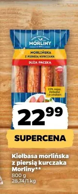Kiełbasa morlińska z piersią kurczaka Morliny promocja w Netto