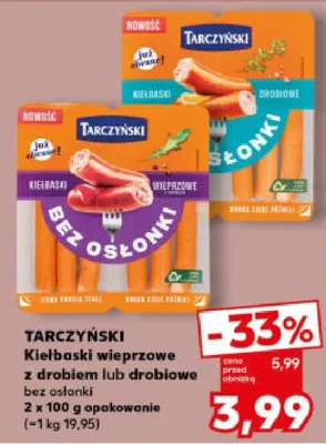 Kiełbaski wieprze z drobiem lub drobiowe bez osłonki promocja w Kaufland