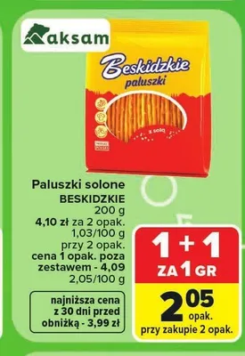 Paluszki solone Beskidzkie promocja w Carrefour