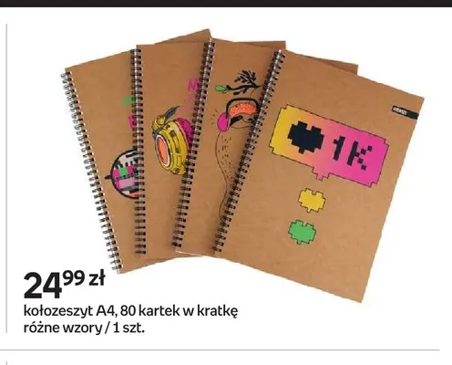 Kołozeszyt A4 80 kartek w kratkę promocja w Empik