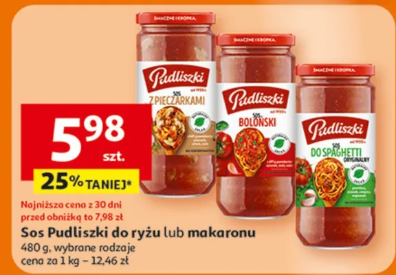 Sos do ryżu lub makaronu, wybrane rodzaje Pudliszki promocja w Auchan