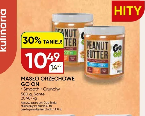 Masło orzechowe Go On Smooth promocja w Chata Polska
