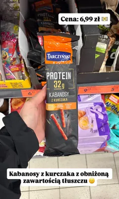 Kabanosy z kurczaka Tarczyński Protein 32g promocja w Biedronka