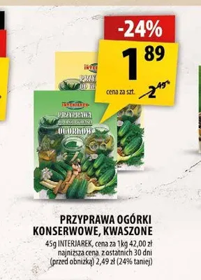 Przyprawa do ogórków kwaszonych Interjarek promocja w Arhelan