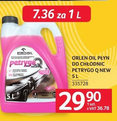 Płyn do chłodnic Petrygo Q New ORLEN OIL 5l promocja w Selgros