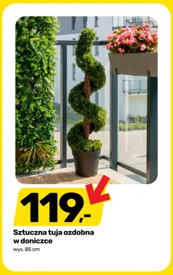 Sztuczna tuja ozdobna w doniczce promocja w Bricomarche