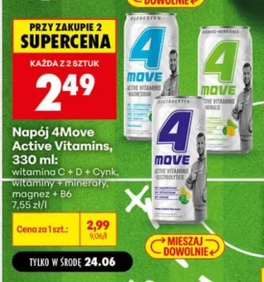 Napój 4Move Active Vitamins witaminy + minerały promocja w Biedronka