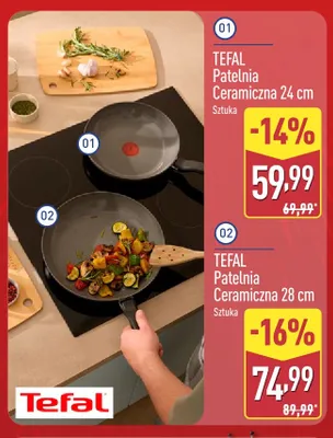 Patelnia ceramiczna Tefal 24 cm promocja w Aldi