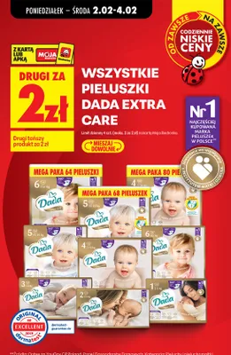 Pieluchy Extra Care wszystkie rodzaje promocja w Biedronka