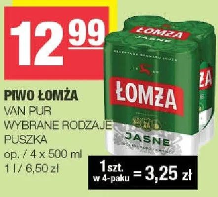 Piwo Łomża promocja w SPAR