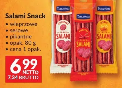 Salami Snack wieprzowe, serowe, pikantne promocja w Makro