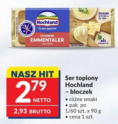 Ser topiony Emmentaler Hochland – bloczek różne smaki promocja w Makro