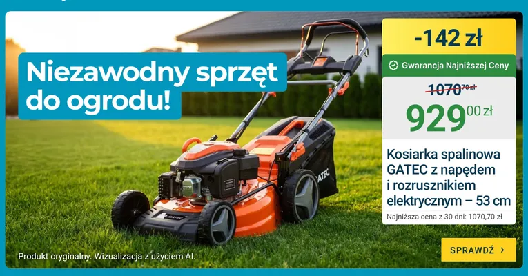Kosiarka spalinowa Gatec z napędem i rozrusznikiem elektrycznym 53 cm promocja w ERLI