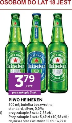 Piwo Heineken Silver promocja w Stokrotka
