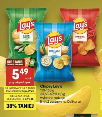 Chipsy Lay's Paprika promocja w Delikatesy Centrum