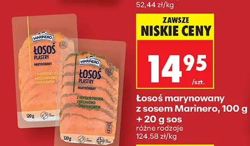 Łosoś marynowany z koprem i sosem chrzanowo-śmietanowym Marinero promocja w Biedronka