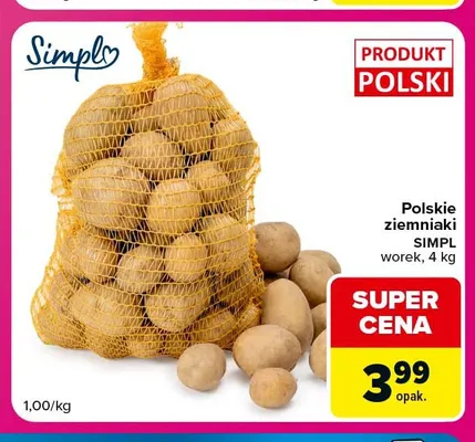 Ziemniaki polskie Simpl promocja w Carrefour Market