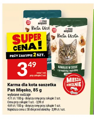 Karma dla kota saszetka Pan Mięsko promocja w Twój Market
