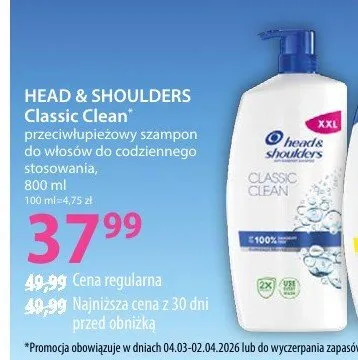 Przeciwłupieżowy szampon do włosów do codziennego stosowania Classic Clean promocja w Hebe