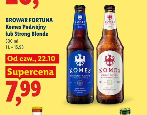 Piwo Browar Fortuna Komes Strong Blonde promocja w Lidl