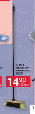 Miotła drewniana Robust/Wood promocja w Selgros
