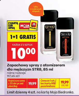 Zapachowy spray z atomizerem dla mężczyzn STR8 promocja w Biedronka