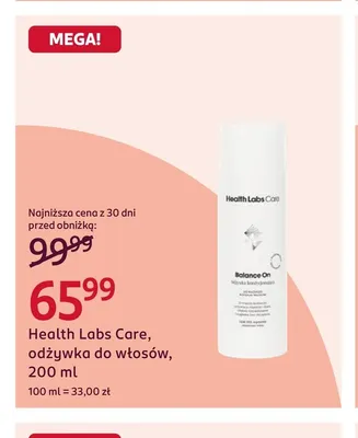 Odżywka do włosów Health Labs Care promocja w Rossmann