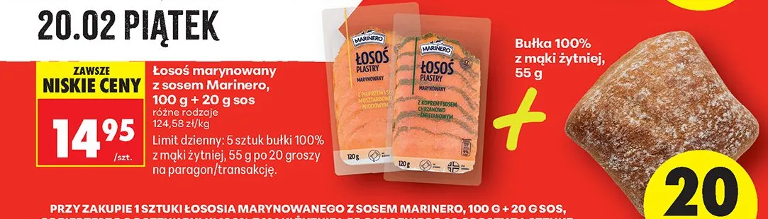 Łosoś marynowany z sosem Marinero promocja w Biedronka