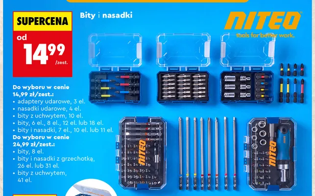 Bity i nasadki z grzechotką Niteo 26 el. promocja w Biedronka