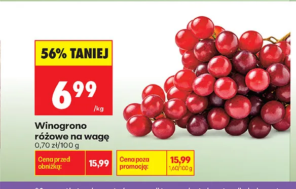 Winogrona różowe promocja w Biedronka